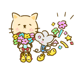 Cat and Mouse cute design sticker sticker #11988973