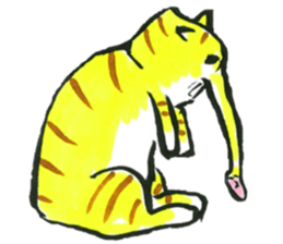writing brush cat sticker #11989976