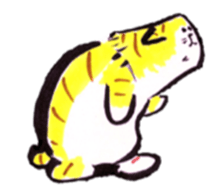 writing brush cat sticker #11989981