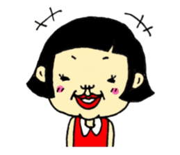 Accurate bobbed hair girl sticker #11990248