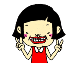 Accurate bobbed hair girl sticker #11990251