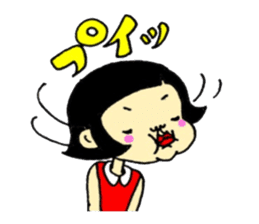 Accurate bobbed hair girl sticker #11990266