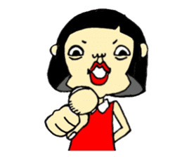 Accurate bobbed hair girl sticker #11990268