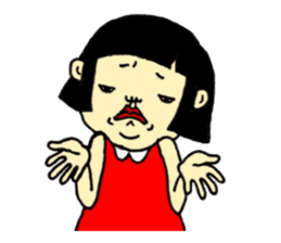 Accurate bobbed hair girl sticker #11990269
