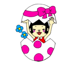 Accurate bobbed hair girl sticker #11990284