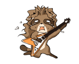 Guitarist raccoon Animation Sticker sticker #11993611