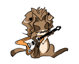 Guitarist raccoon Animation Sticker sticker #11993613