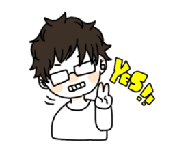 Daily boy wearing the glasses. sticker #11996224