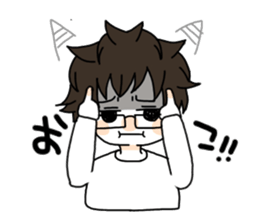 Daily boy wearing the glasses. sticker #11996243