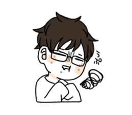 Daily boy wearing the glasses. sticker #11996245
