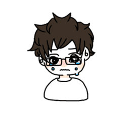Daily boy wearing the glasses. sticker #11996247