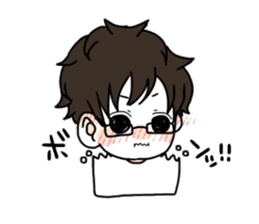 Daily boy wearing the glasses. sticker #11996249