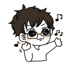 Daily boy wearing the glasses. sticker #11996255