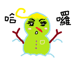 Look snowman summer sticker #11998320