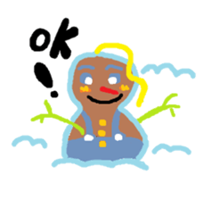 Look snowman summer sticker #11998325