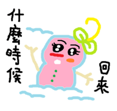 Look snowman summer sticker #11998327