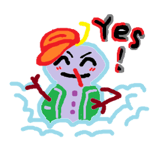 Look snowman summer sticker #11998329
