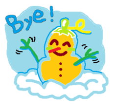 Look snowman summer sticker #11998330