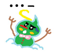 Look snowman summer sticker #11998336