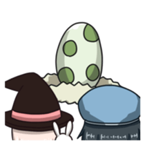 Witch, priest and neighbors in dungeon! sticker #12000696