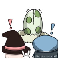 Witch, priest and neighbors in dungeon! sticker #12000697