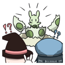 Witch, priest and neighbors in dungeon! sticker #12000698