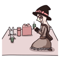 Witch, priest and neighbors in dungeon! sticker #12000701