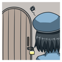 Witch, priest and neighbors in dungeon! sticker #12000702