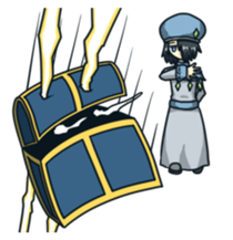 Witch, priest and neighbors in dungeon! sticker #12000705