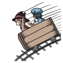 Witch, priest and neighbors in dungeon! sticker #12000707