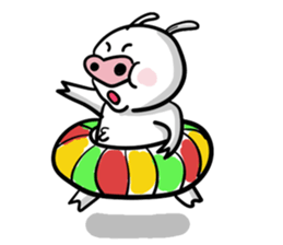 A delightful pig family sticker #12003455