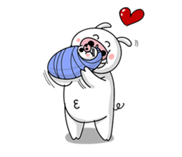 A delightful pig family sticker #12003456