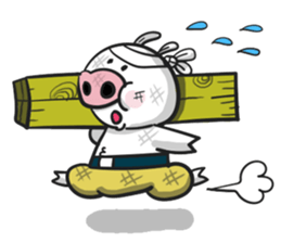 A delightful pig family sticker #12003464