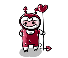 A delightful pig family sticker #12003473