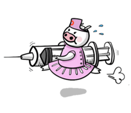 A delightful pig family sticker #12003475