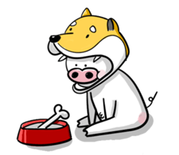 A delightful pig family sticker #12003480