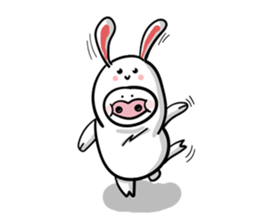 A delightful pig family sticker #12003482