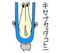 Aerial yogi cat 'AERU' sticker #12004741