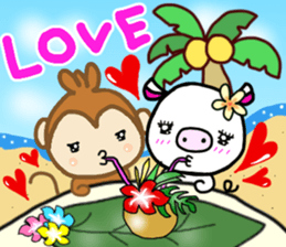 White pig Shannon, occasionally Jamie. sticker #12006729