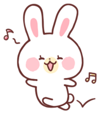love love white rabbit 2 sticker #12011446