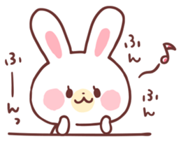 love love white rabbit 2 sticker #12011449