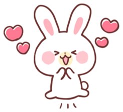 love love white rabbit 2 sticker #12011454