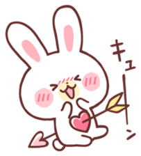 love love white rabbit 2 sticker #12011455