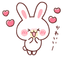 love love white rabbit 2 sticker #12011456