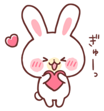 love love white rabbit 2 sticker #12011457