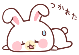 love love white rabbit 2 sticker #12011458