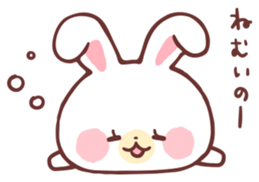 love love white rabbit 2 sticker #12011460