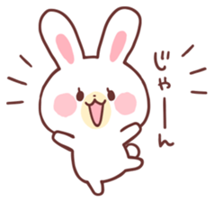 love love white rabbit 2 sticker #12011469