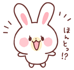 love love white rabbit 2 sticker #12011475