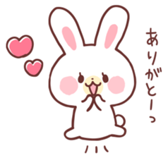 love love white rabbit 2 sticker #12011476